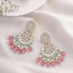 Priyaasi Floral and Kundan Style Dangler Earrings-59