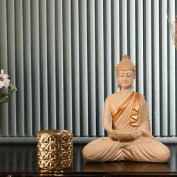 @home Cream & Gold Resin Bodhisattva Showpiece-image-2