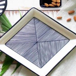 Kyoto Hand Painted Ceramic Square Platter-35