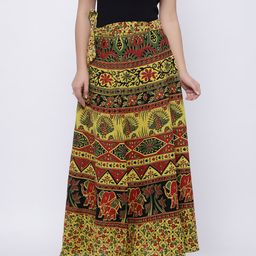 SOUNDARYA Women Multicoloured Ethnic Print Wrap-Around Maxi Skirt-picture-26