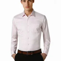 Van Heusen Pink Cotton Slim Fit Striped Shirt-picture-46