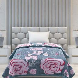 Monte Carlo Blue Polyester 1000 GSM Single Bed Winter Blanket-image-7