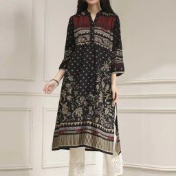 Biba Black Straight Fit Printed Kurta-picture-41