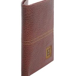 HIROSHI Tan Textured Leather Bi-Fold Wallet image 4