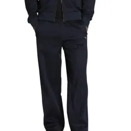 Puma T7 Blue Cotton Relaxed Fit Solid Track Pants-image-98