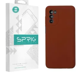Sprig Liquid Silicone Back Cover for MOTOROLA G52 (Brown)-image-96