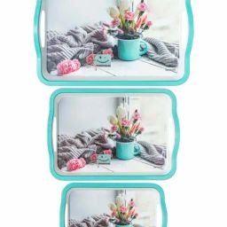 Servewell Multicolour Melamine Trays - Set of 3 image 2
