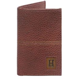 HIROSHI Tan Textured Leather Bi-Fold Wallet image 3