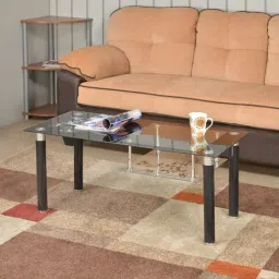 Nilkamal Triton Black Glass Coffee Table with Shelf-picture-22