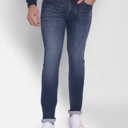 Crimsoune Club Blue Slim Fit Lightly Washed Jeans-image-24