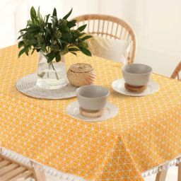 Urban Space Yellow Cotton 200 GSM 4 Seater Dining Table Cover-33