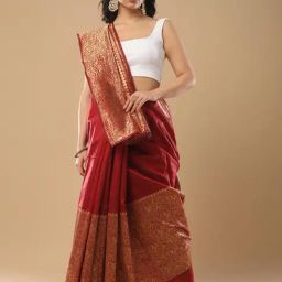 Saree Mall Red Woven Saree With Unstitched Blouse-picture-38