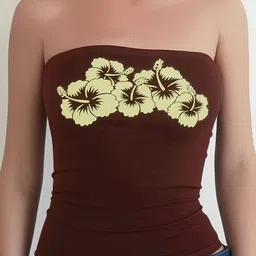 StyleCast Women Floral Printed Strapless Sleeveless Tube Crop Top-picture-6