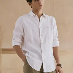 Andamen White Linen Striped Shirt-picture-11