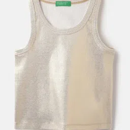 United Colors of Benetton Girls Beige Cotton Top-picture-8