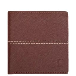 HIROSHI Wine Textured Leather Bi-Fold Wallet-image-75