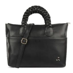 Mochi Black Solid Medium Handbag-13