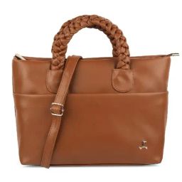 Mochi Tan Solid Medium Handbag-16