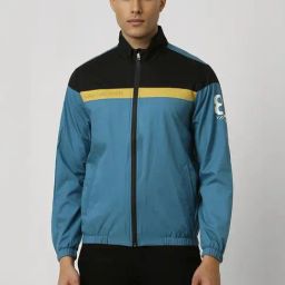 Van Heusen Blue Slim Fit Colour Block Jacket-image-68