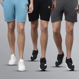 Vimal Jonney Multicolor Regular Fit Lounge Shorts - Pack of 3-image-70