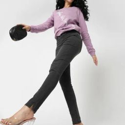 Vero Moda Grey Blended Skinny Fit High Rise Jeans-image-18