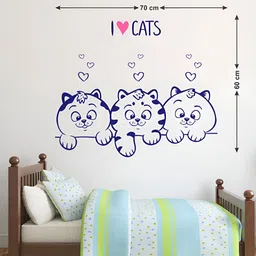 LANSTICK Blue Cat Love Wall Sticker-image-37
