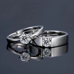 Peora Silver Plated Classic Solitaire Couple Rings-image-39