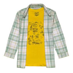 Gini and Jony Boys Comfort Fit Tartan Checked Spread Collar Cotton Casual Shirt-image-93