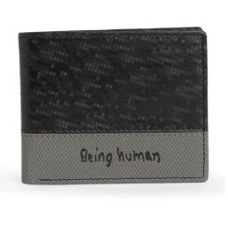 Being Human Black & Grey Textured Leather Wallet-21