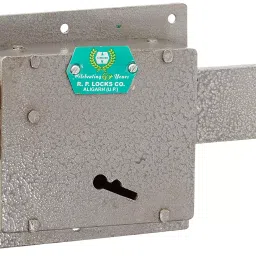 Harrison H-0111 Iron Three Lever Godown Lock Set (Silver)-17