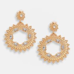 Sohi Gold Plated Party Designer Stone Drop Earrings-12