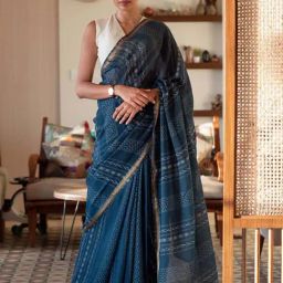 Suta Blue Printed Saree-picture-48