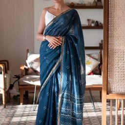 Suta Blue Printed Saree-picture-27