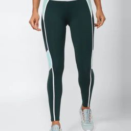 Reebok Green Color-Block Sports Tights-picture-14