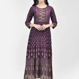 Span Purple Printed A Line Kurta-picture-13