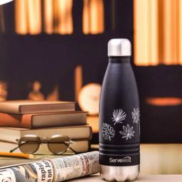 Servewell Indus Black Stainless Steel Autumn Printed Vacuum Bottle (0.5 L)-picture-35