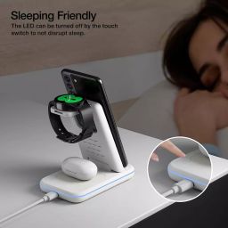 UNIGEN Unidock 3 in 1 Foldable White Wireless 23 W Charging Station, UD350WT image 5