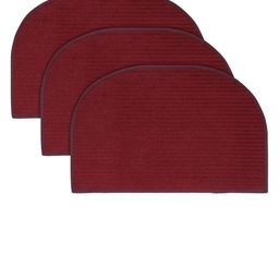 Kuber Industries Set Of 3 Maroon Solid Anti-Skid Doormats-34