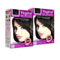 Vegetal Set Of 2 Bio Natural Hair Colour- 50 g Each - Soft Black-5