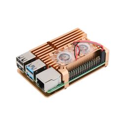 Metal Aluminum Alloy Raspberry Pi 4 Armor Case Cooling Heatsink With Fan For Pi 4 Model/Pi 4B- Gold - RS2437Metal Aluminum Alloy Raspberry Pi 4 Armor Case Cooling Heatsink With Fan For Pi 4 Model/Pi 4B- Gold - RS2437 image 3