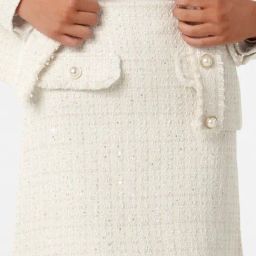 Forever New Cream Embellished Skirt-image-60