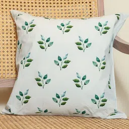 Crown of Poppies White & Green Floral Square Cushion Cover-picture-16