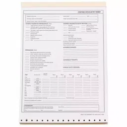 BRADY Black/White Confined Space Entry Permit 8 1/2x11 inch for Mfr. No. PC1, 5AC22-picture-37
