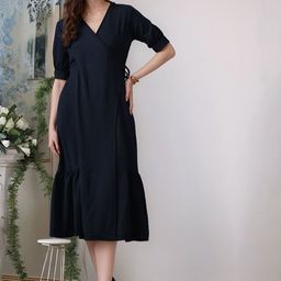 DressBerry Women Wrap Midi Dress-image-80