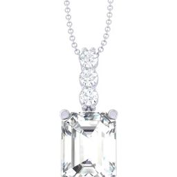 Clara White Sterling Silver CZ Pendant with Chain-26