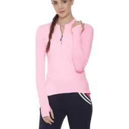 Campus Sutra Light Pink Polyester T-Shirt-image-30