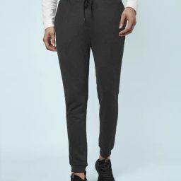 Ajile by Pantaloons Anthra Melange Slim Fit Texture Joggers-image-80