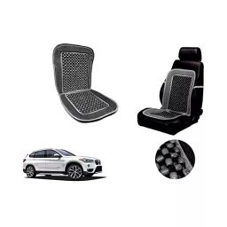 Auto Pearl Car Wooden Bead Seat Cushion with Grey Velvet Border Compatible for BMW X1-image-44