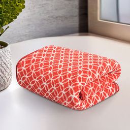 Kuber Industries Red & White Printed Microfiber 280 GSM Ultra Absorbent Soft Face Towels-67