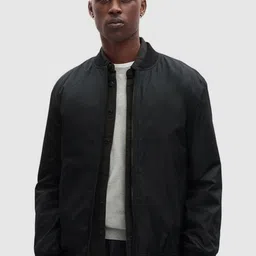 GAP Men Solid Mock Collar Bomber Jackets-picture-11